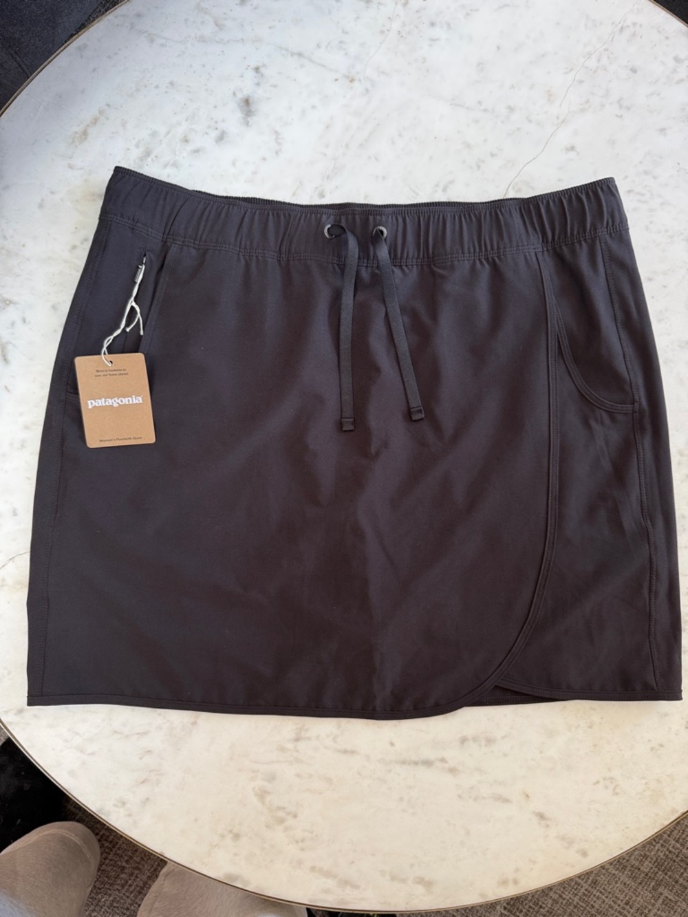 Patagonia Black Athletic Skort with Drawstring Waist